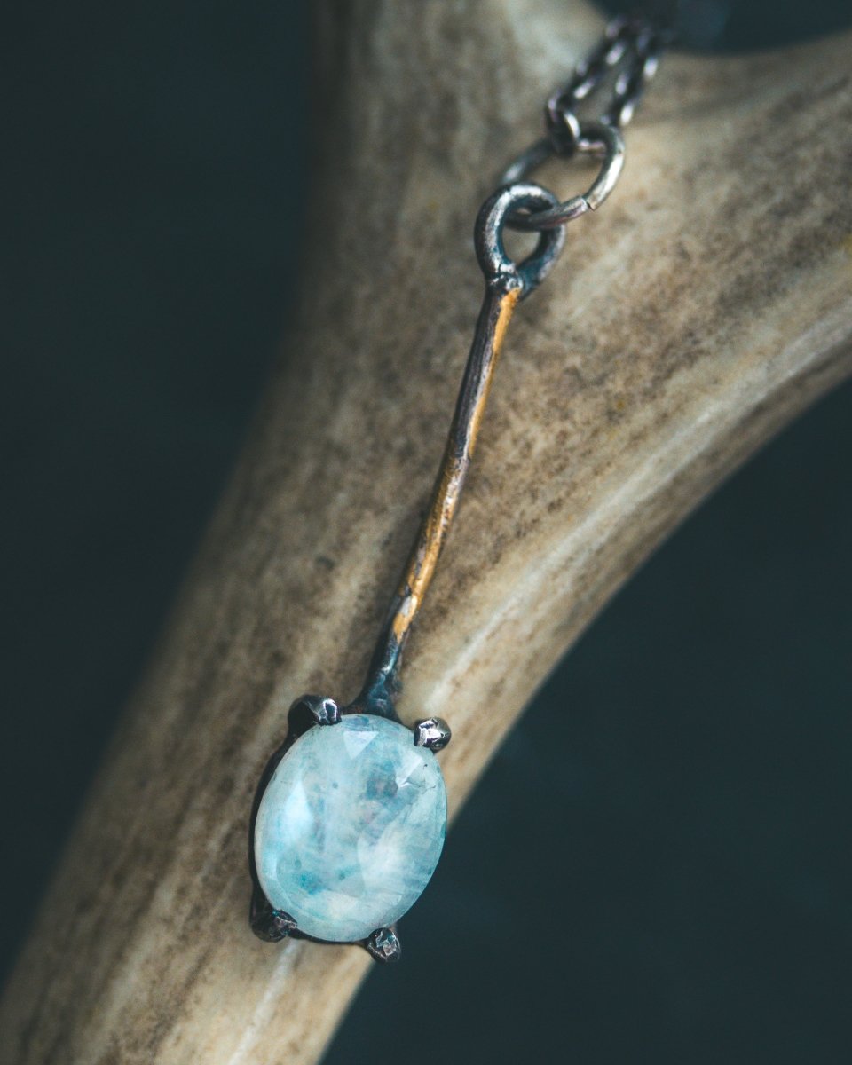 Meteromance Moonstone Charm | Sterling Silver | Dual - Purpose Divination Pendulum & Pendant - Machinations