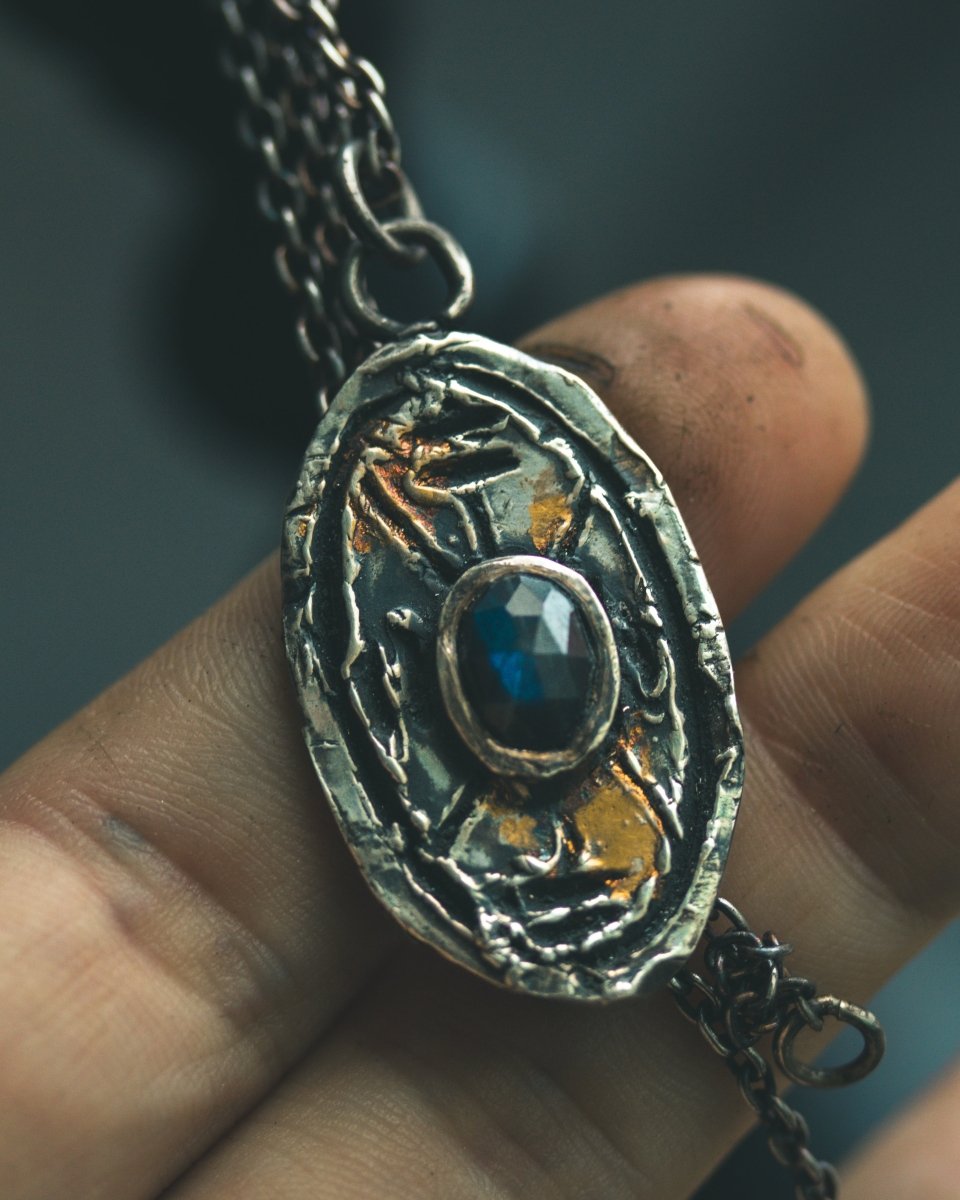 Nordic Talisman Black Labradorite Amulet: A Gateway to Ancestral Magic and Hidden Realms - Machinations