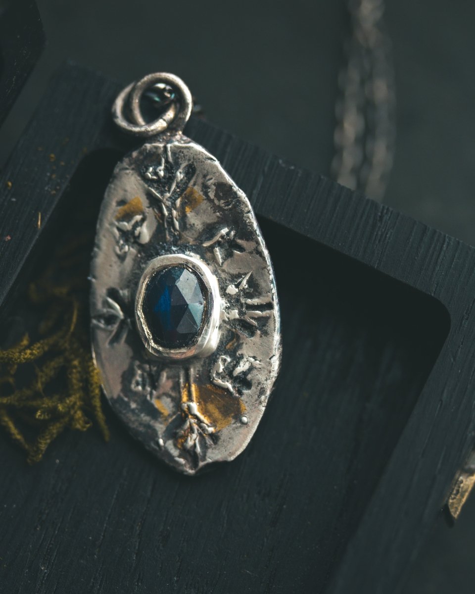 Nordic Talisman Black Labradorite Amulet: A Gateway to Ancestral Magic and Hidden Realms - Machinations