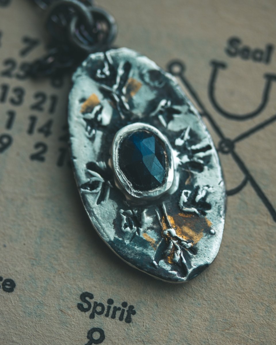 Nordic Talisman Black Labradorite Amulet: A Gateway to Ancestral Magic and Hidden Realms - Machinations