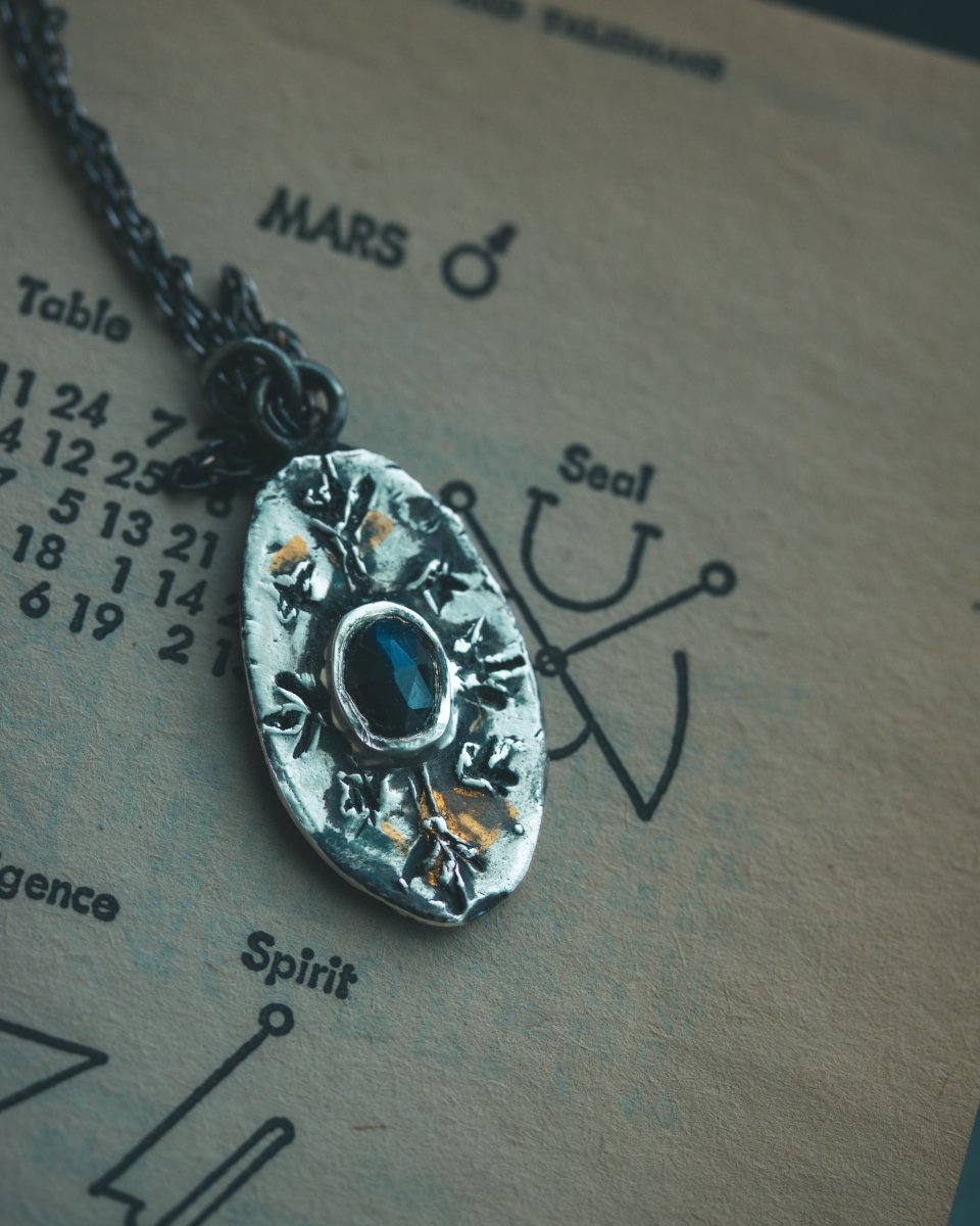 Nordic Talisman Black Labradorite Amulet: A Gateway to Ancestral Magic and Hidden Realms - Machinations