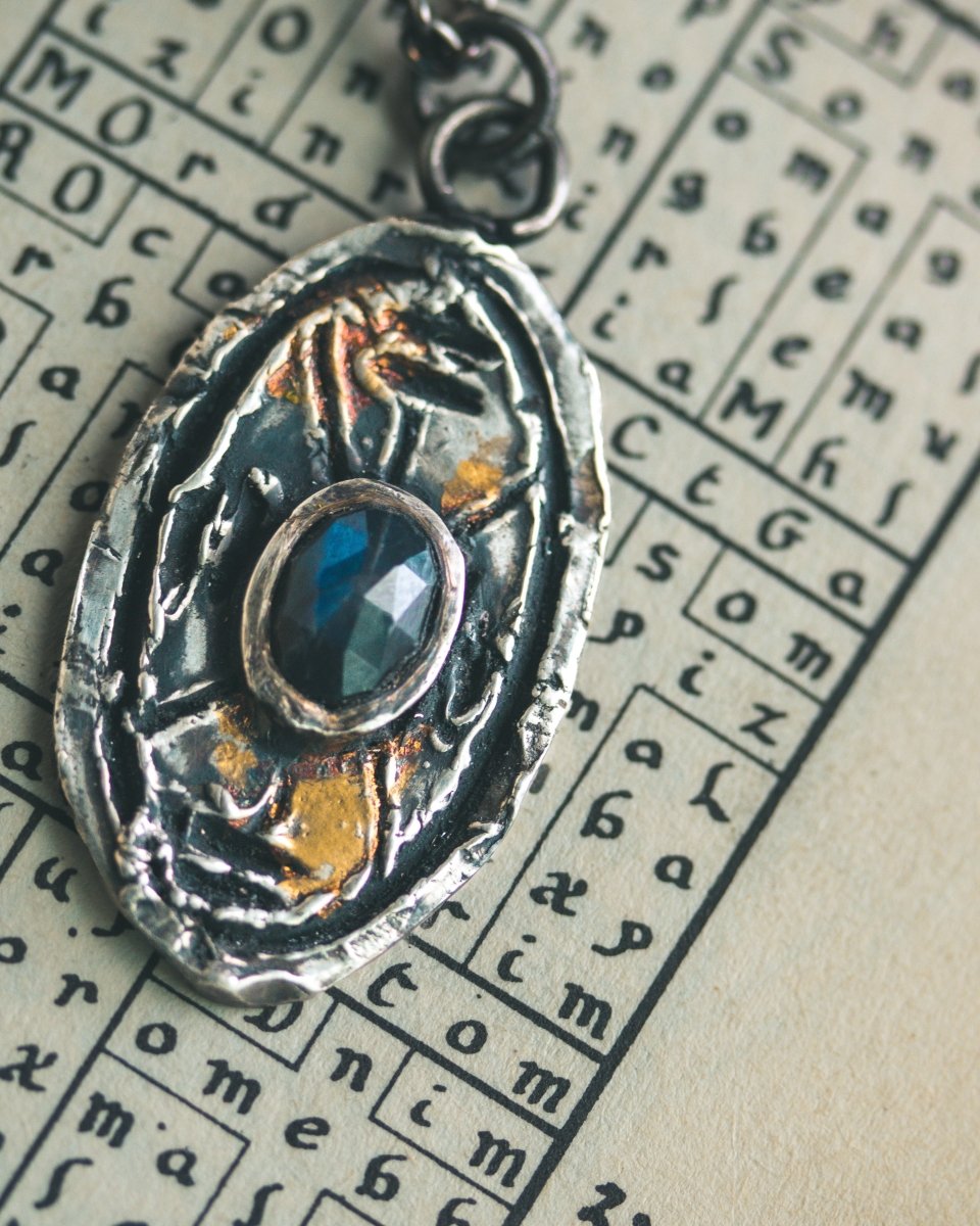 Nordic Talisman Black Labradorite Amulet: A Gateway to Ancestral Magic and Hidden Realms - Machinations