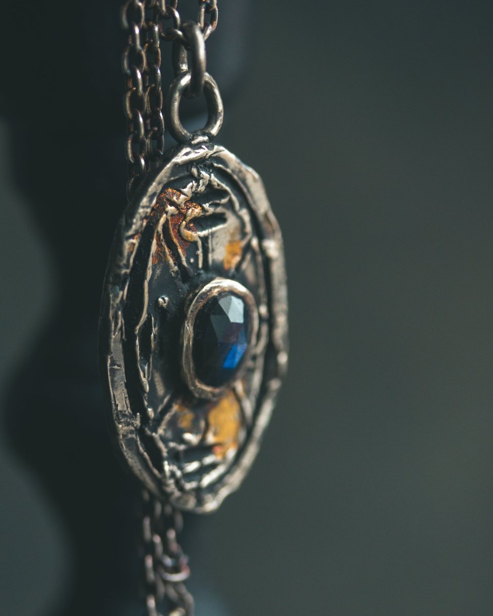 Nordic Talisman Black Labradorite Amulet: A Gateway to Ancestral Magic and Hidden Realms - Machinations