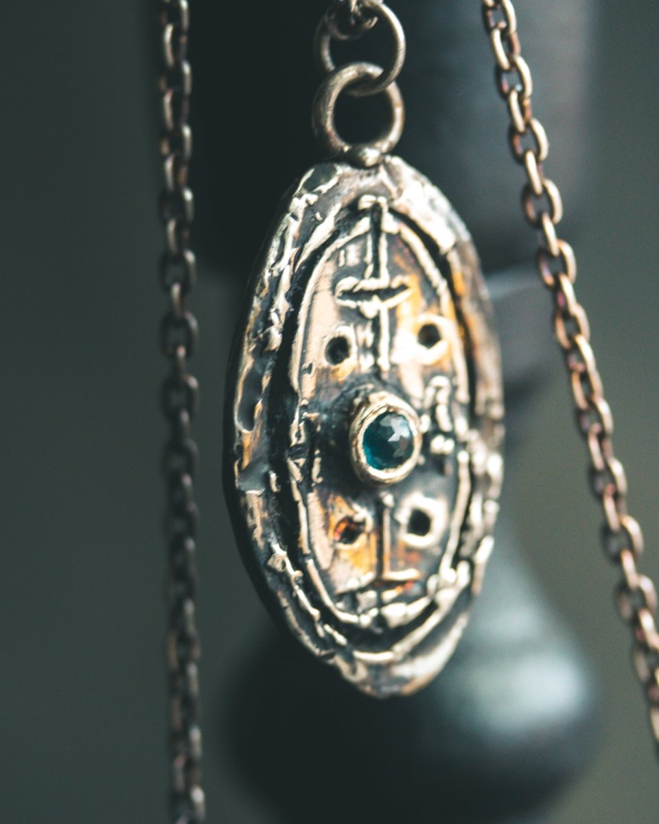 Nordic Talisman Blue Topaz Amulet: A Gateway to Ancestral Wisdom and Clear Vision - Machinations