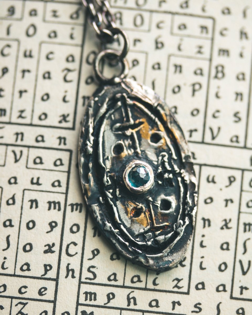 Nordic Talisman Blue Topaz Amulet: A Gateway to Ancestral Wisdom and Clear Vision - Machinations