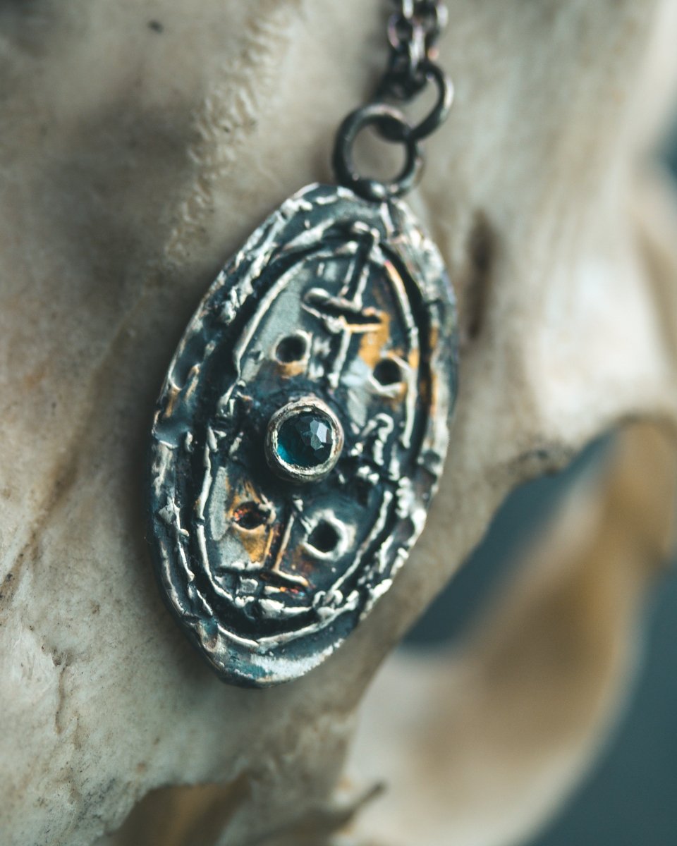 Nordic Talisman Blue Topaz Amulet: A Gateway to Ancestral Wisdom and Clear Vision - Machinations