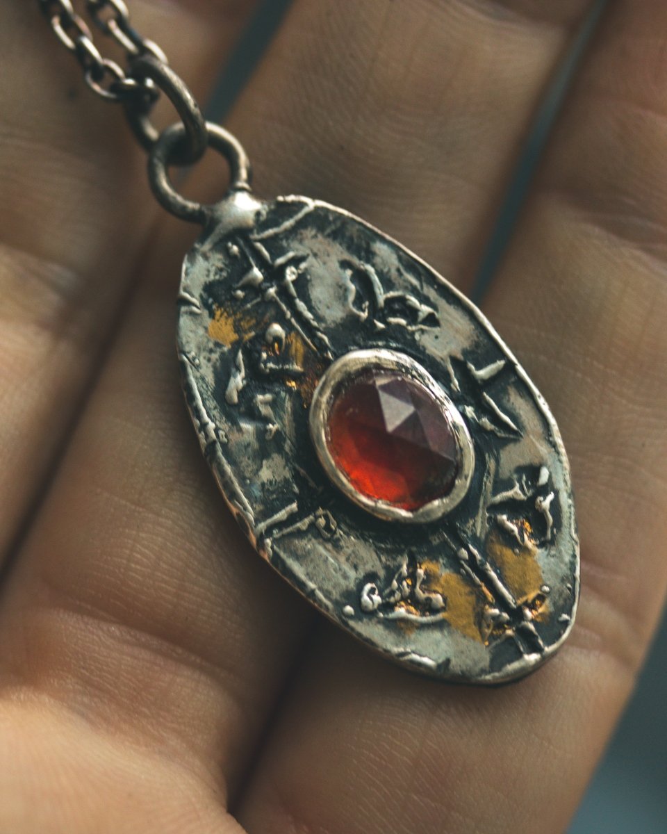 Nordic Talisman Hessonite Garnet Amulet: A Gateway to Ancestral Creativity and Manifestation Fire - Machinations