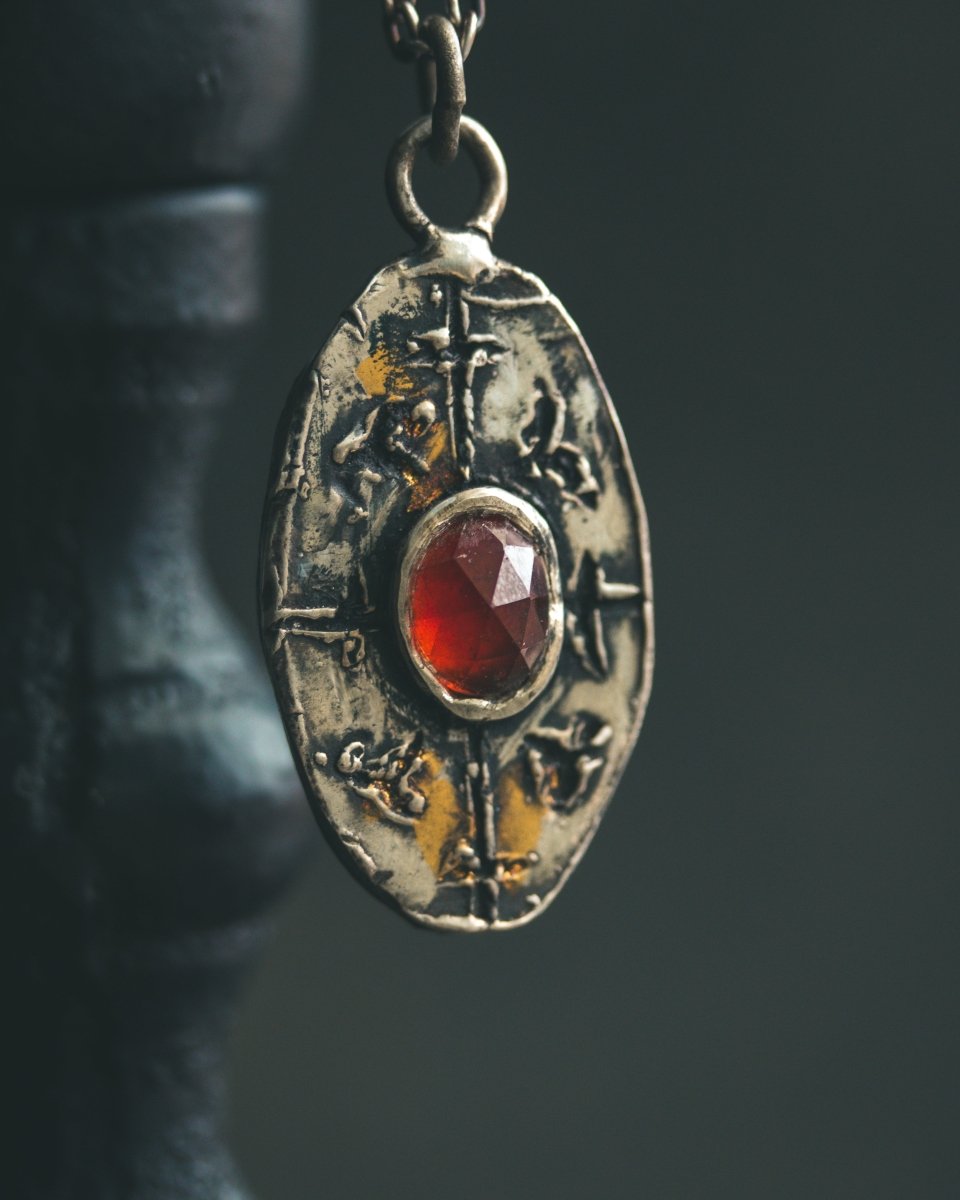 Nordic Talisman Hessonite Garnet Amulet: A Gateway to Ancestral Creativity and Manifestation Fire - Machinations