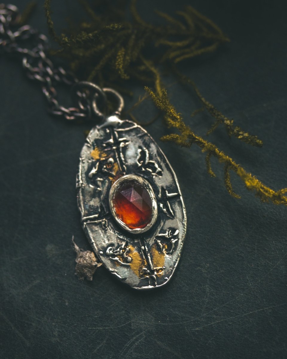Nordic Talisman Hessonite Garnet Amulet: A Gateway to Ancestral Creativity and Manifestation Fire - Machinations