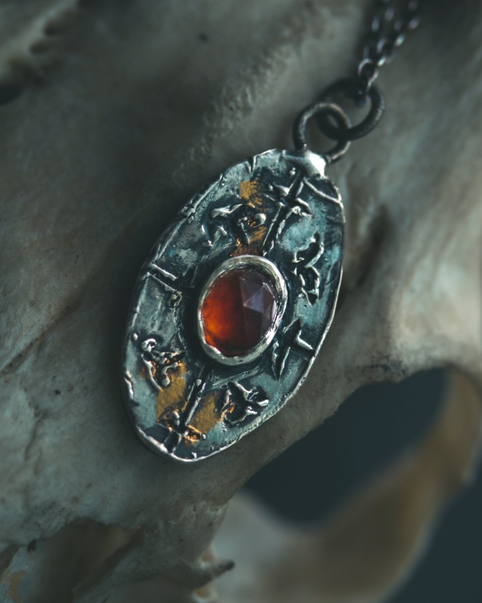 Nordic Talisman Hessonite Garnet Amulet: A Gateway to Ancestral Creativity and Manifestation Fire - Machinations