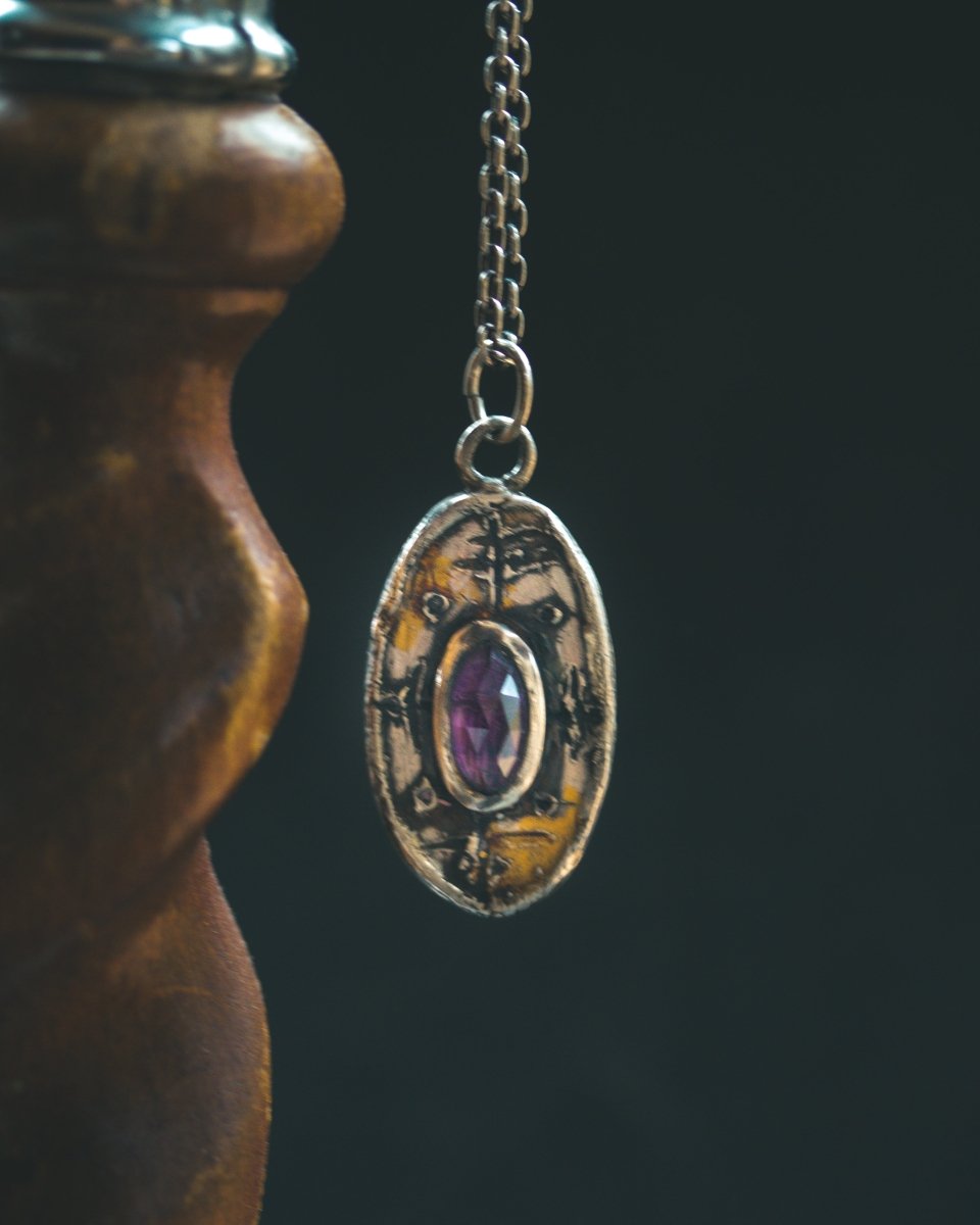Nordic Talisman Rose - Cut Amethyst Amulet: A Gateway to Ancestral Wisdom and Divine Protection - Machinations