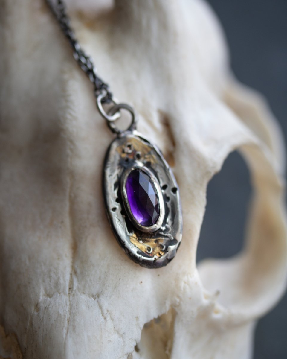 Nordic Talisman Rose - Cut Amethyst Amulet: A Gateway to Ancestral Wisdom and Spiritual Protection - Machinations