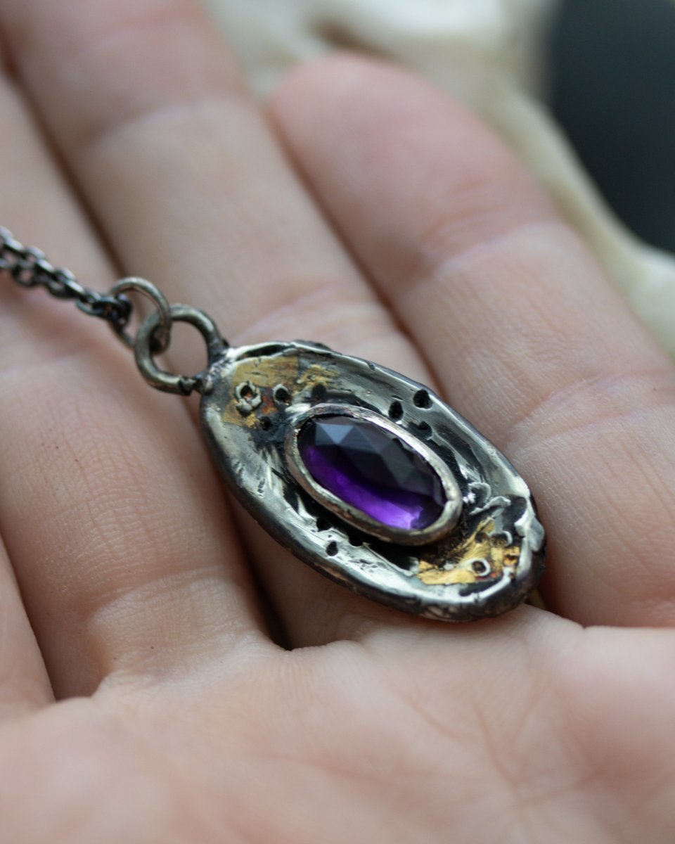 Nordic Talisman Rose - Cut Amethyst Amulet: A Gateway to Ancestral Wisdom and Spiritual Protection - Machinations