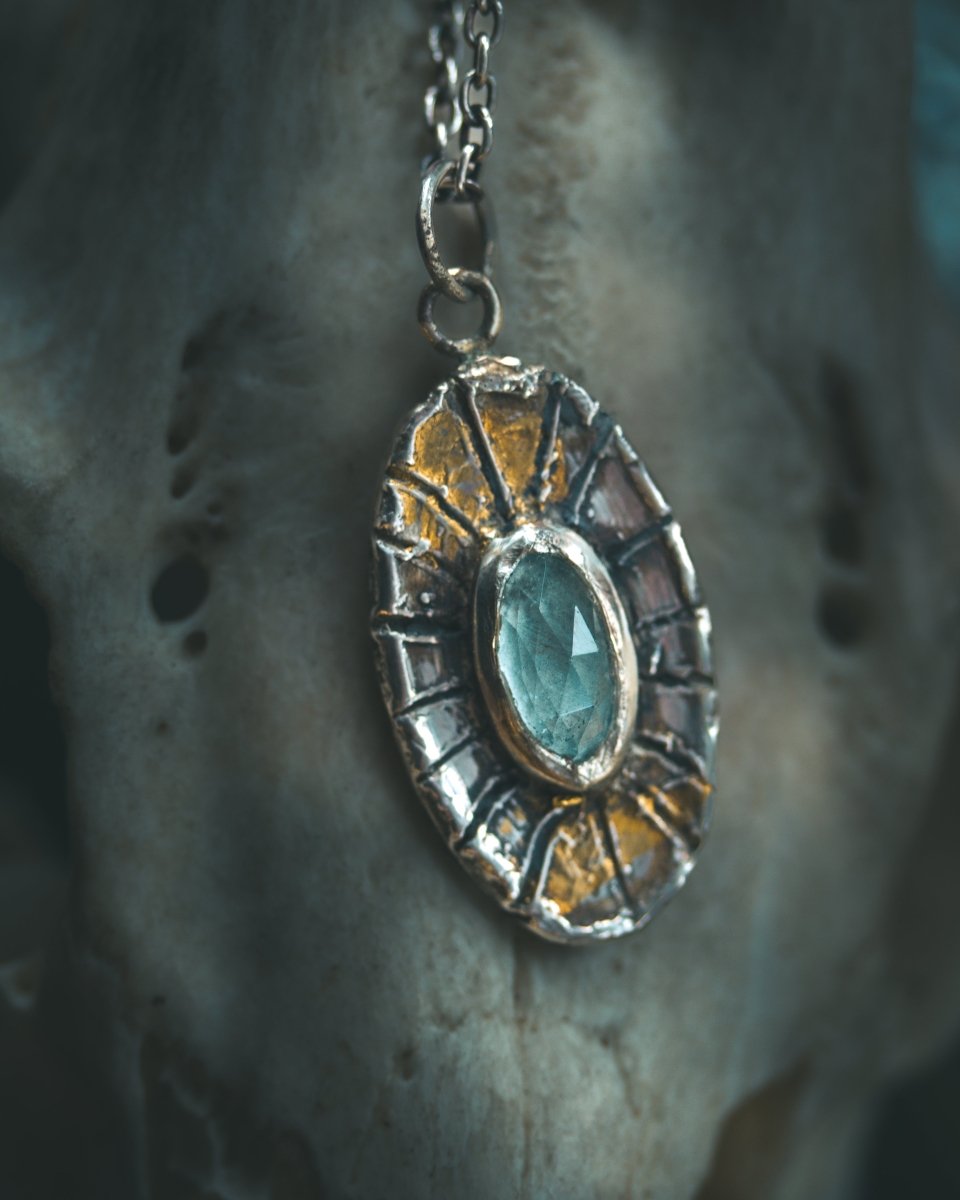 Nordic Talisman Rose - Cut Aquamarine Amulet: A Gateway to Ancestral Serenity and Wisdom (Copy) - Machinations