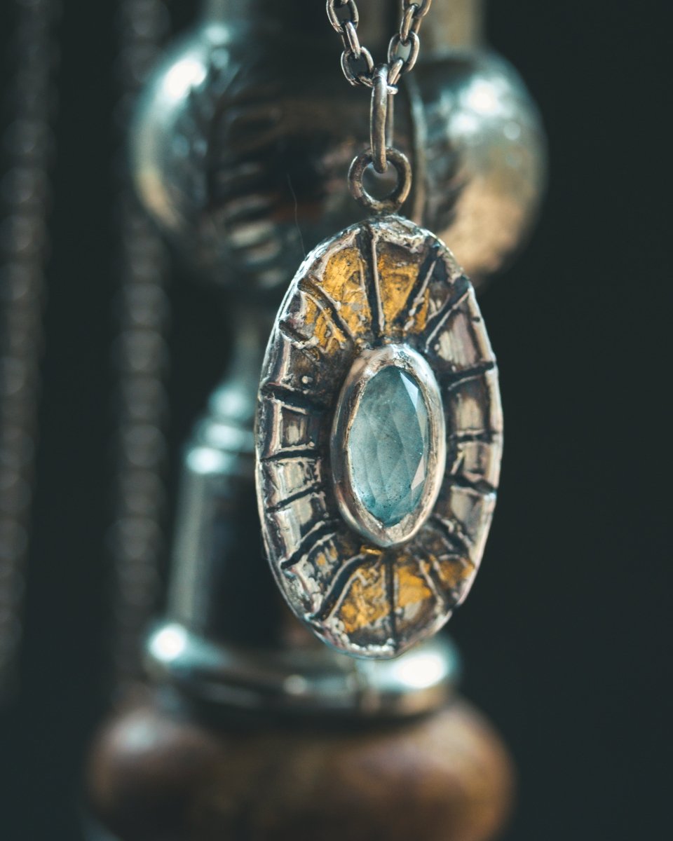Nordic Talisman Rose - Cut Aquamarine Amulet: A Gateway to Ancestral Serenity and Wisdom (Copy) - Machinations