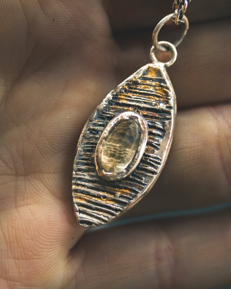 Nordic Talisman Rose - Cut Citrine Amulet: A Gateway to Ancestral Abundance and Solar Empowerment - Machinations