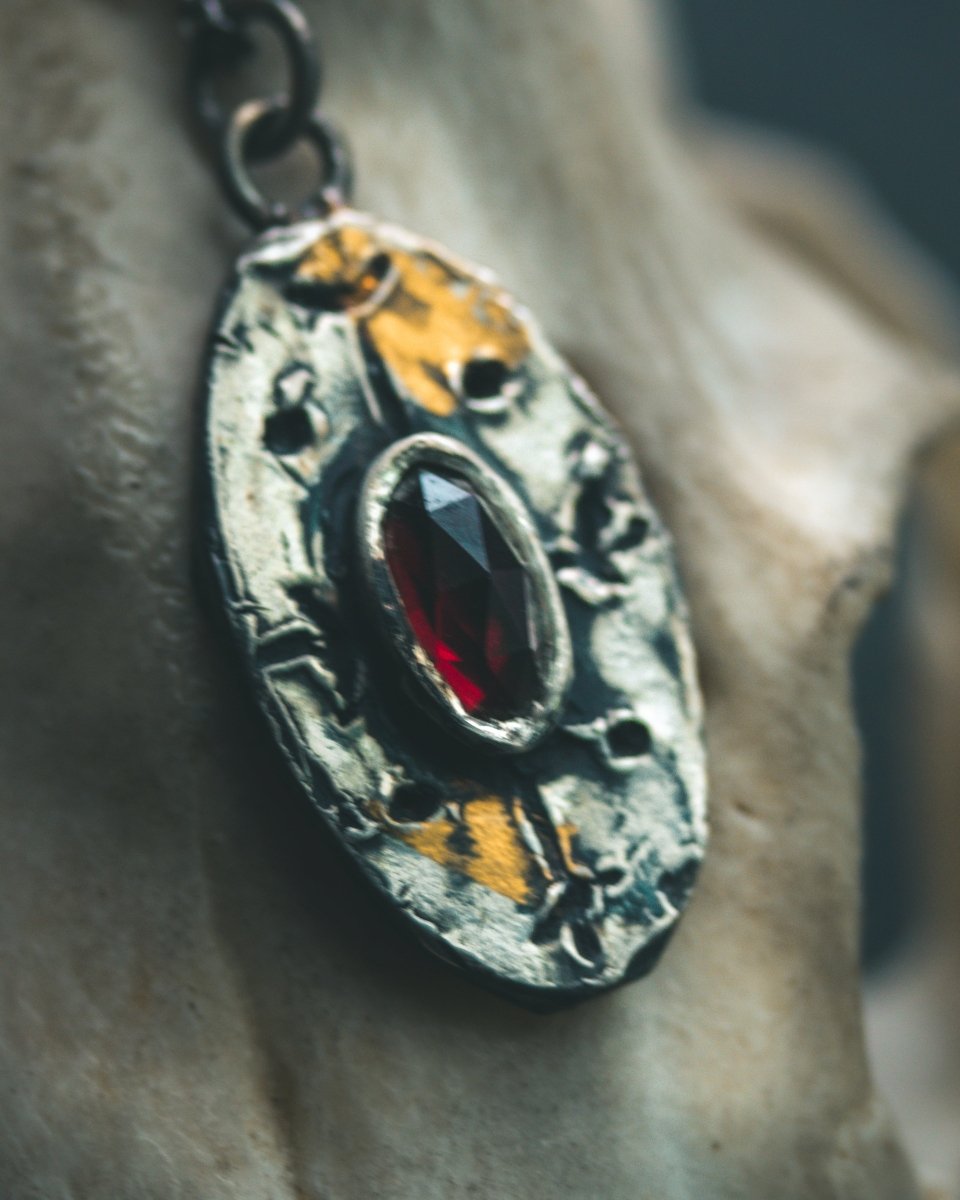 Nordic Talisman Rose - Cut Garnet Amulet: A Gateway to Ancestral Power and Warrior's Fire - Machinations