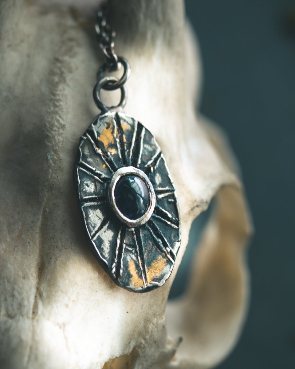 Nordic Talisman Rose - Cut Iolite Amulet: A Gateway to Ancestral Vision and Inner Navigation - Machinations