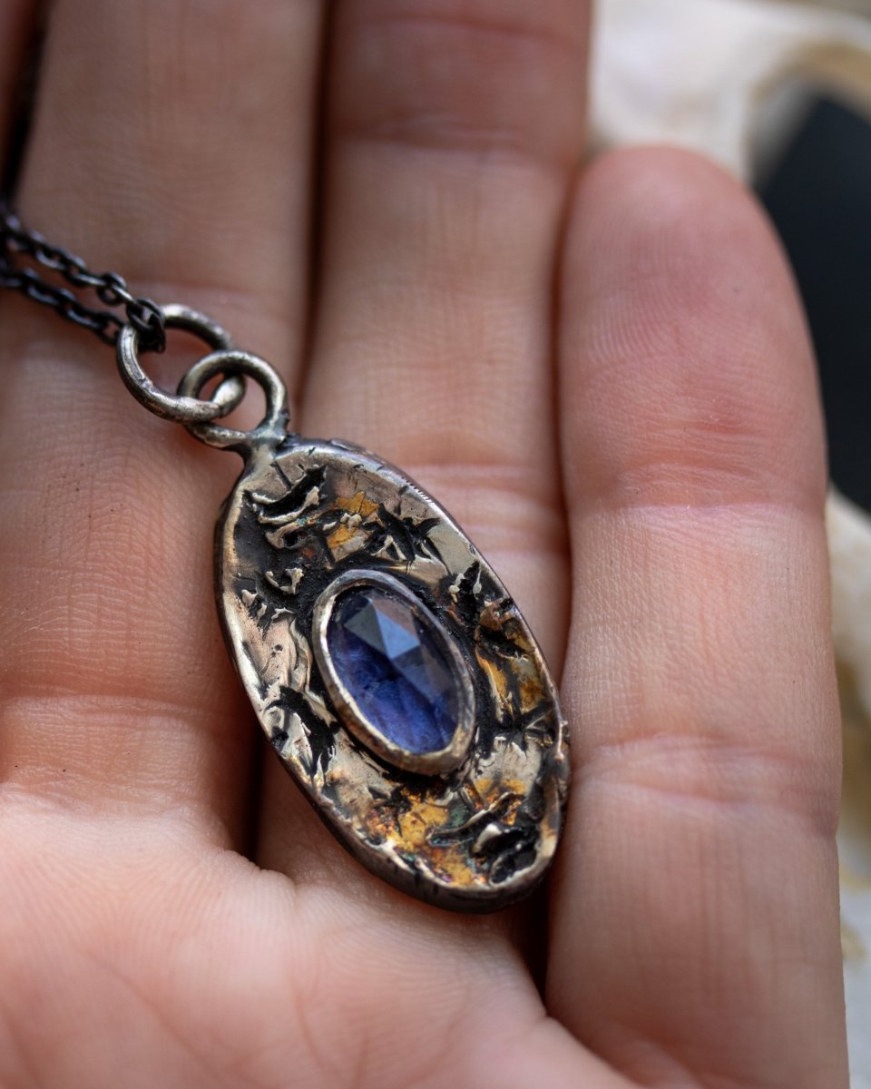 Nordic Talisman Rose - Cut Iolite Amulet: A Gateway to Ancestral Vision and Intuition - Machinations