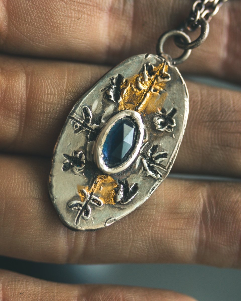 Nordic Talisman Rose - Cut Iolite Amulet: A Gateway to Ancestral Vision and Intuition - Machinations