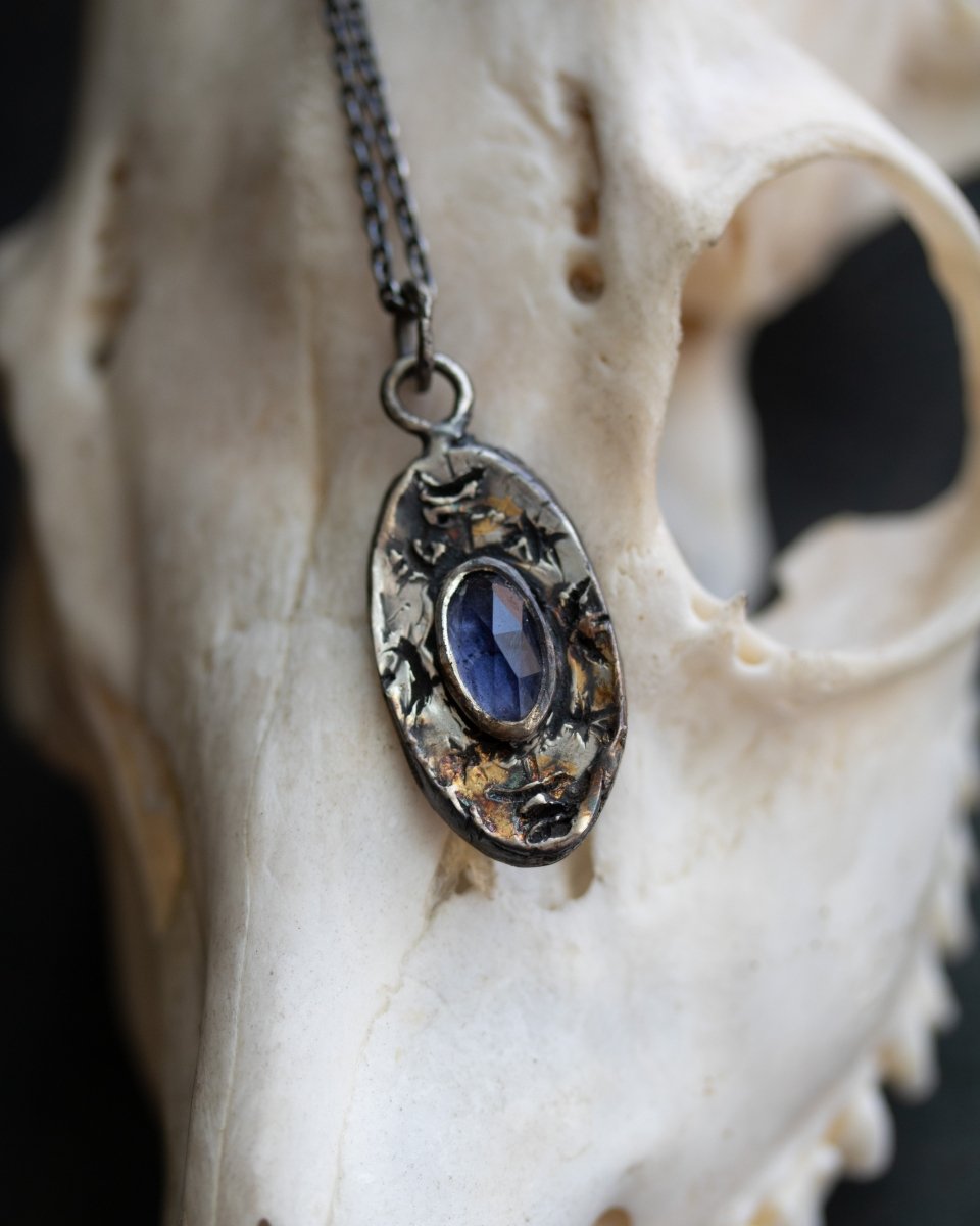 Nordic Talisman Rose - Cut Iolite Amulet: A Gateway to Ancestral Vision and Intuition - Machinations