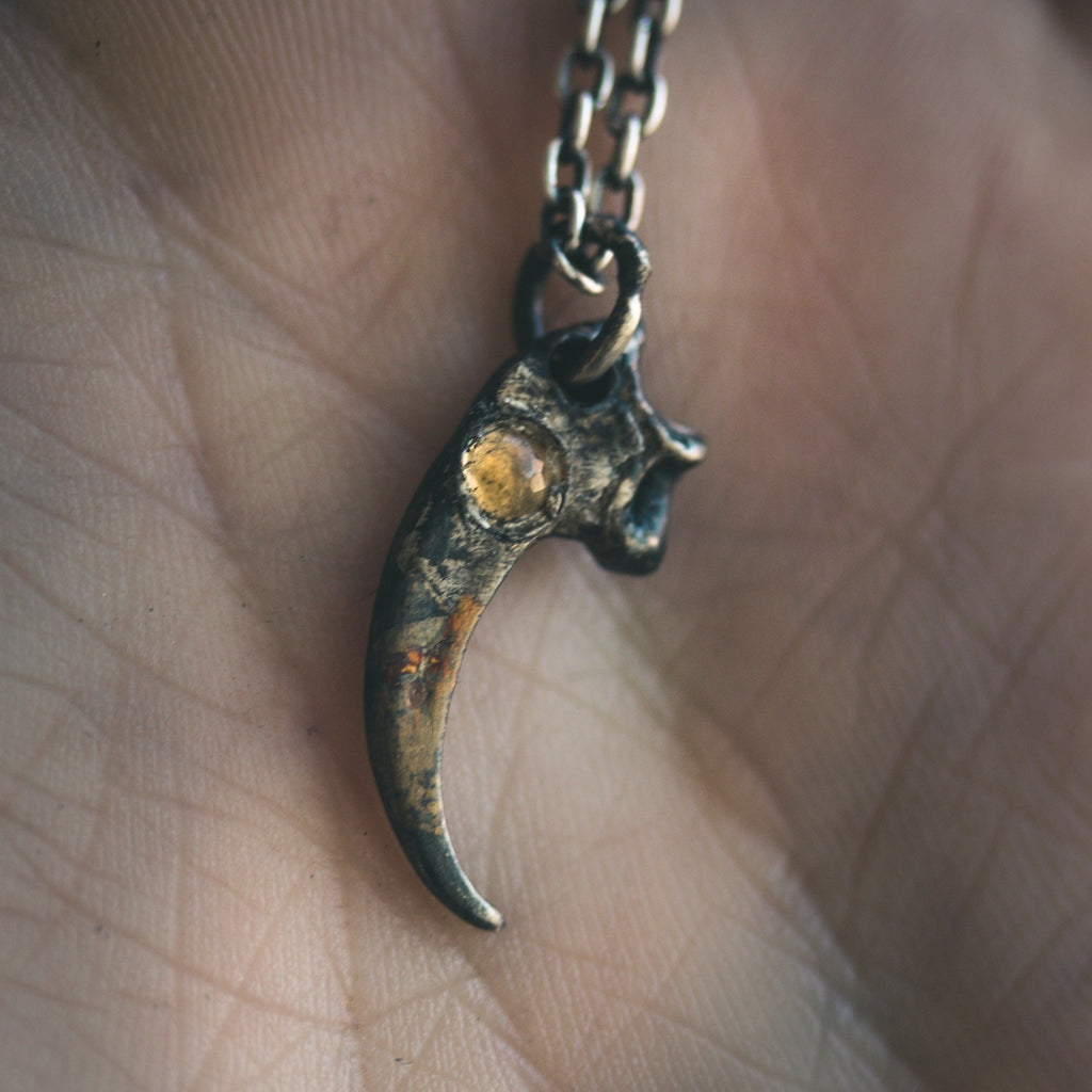 Peregrine Falcon Talon with Citrine rose - cut - Machinations