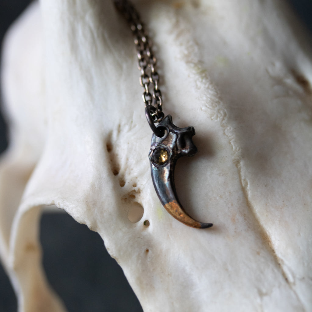 Peregrine Falcon Talon with Citrine Rose cut - Machinations