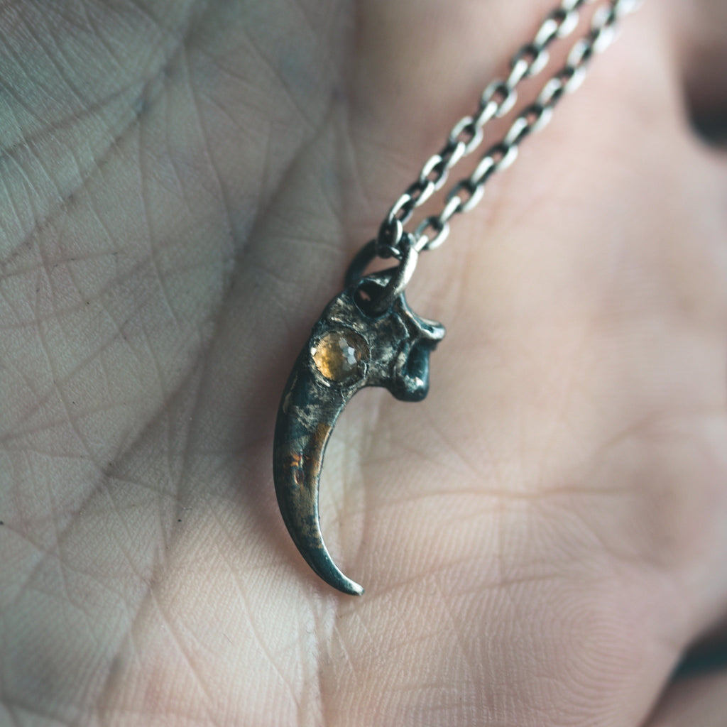 Peregrine Falcon Talon with Citrine rose - cut - Machinations