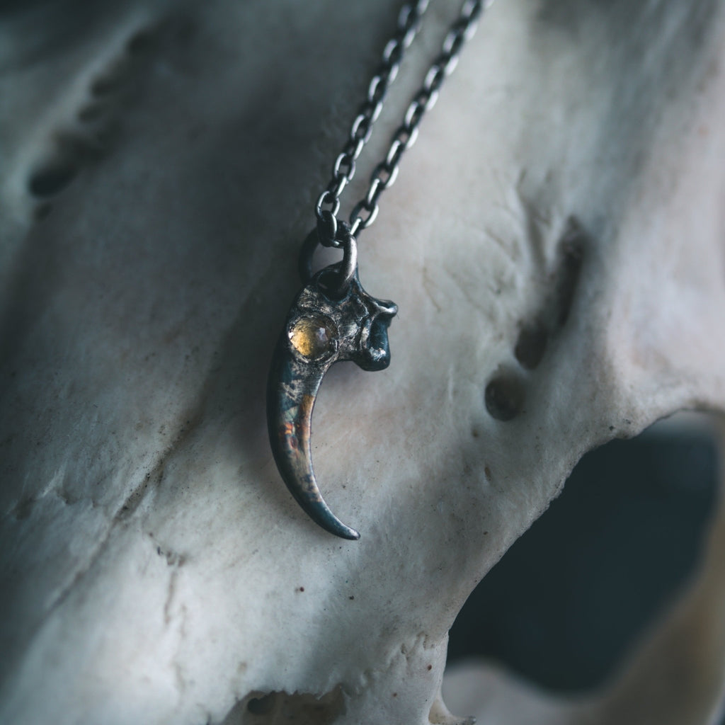 Peregrine Falcon Talon with Citrine rose - cut - Machinations