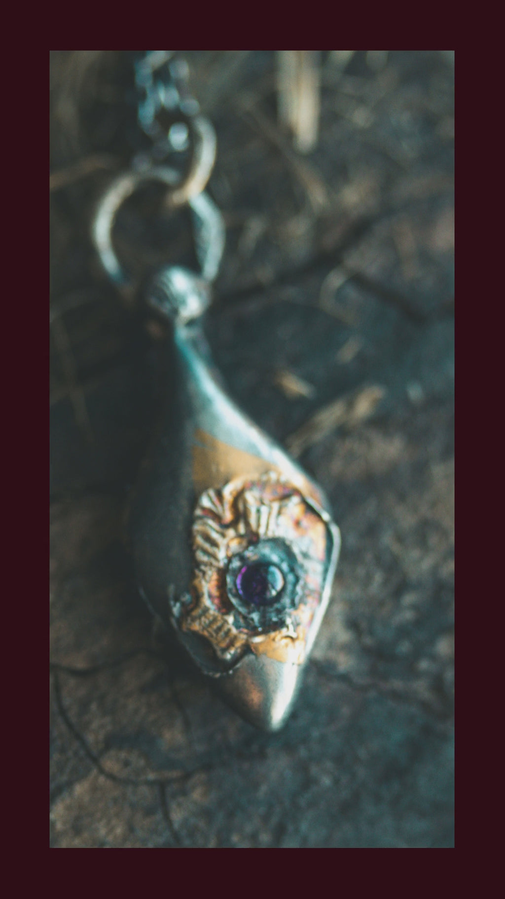 Limited Edition Rose of Death Tarot Amulet with Amethyst