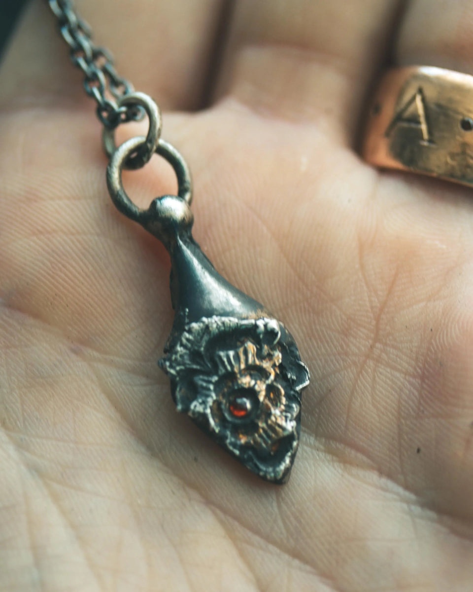 READY TO SHIP – Rose of Death Tarot Amulet with Almandine Garnet | Talisman of Strength and Transformation - Machinations