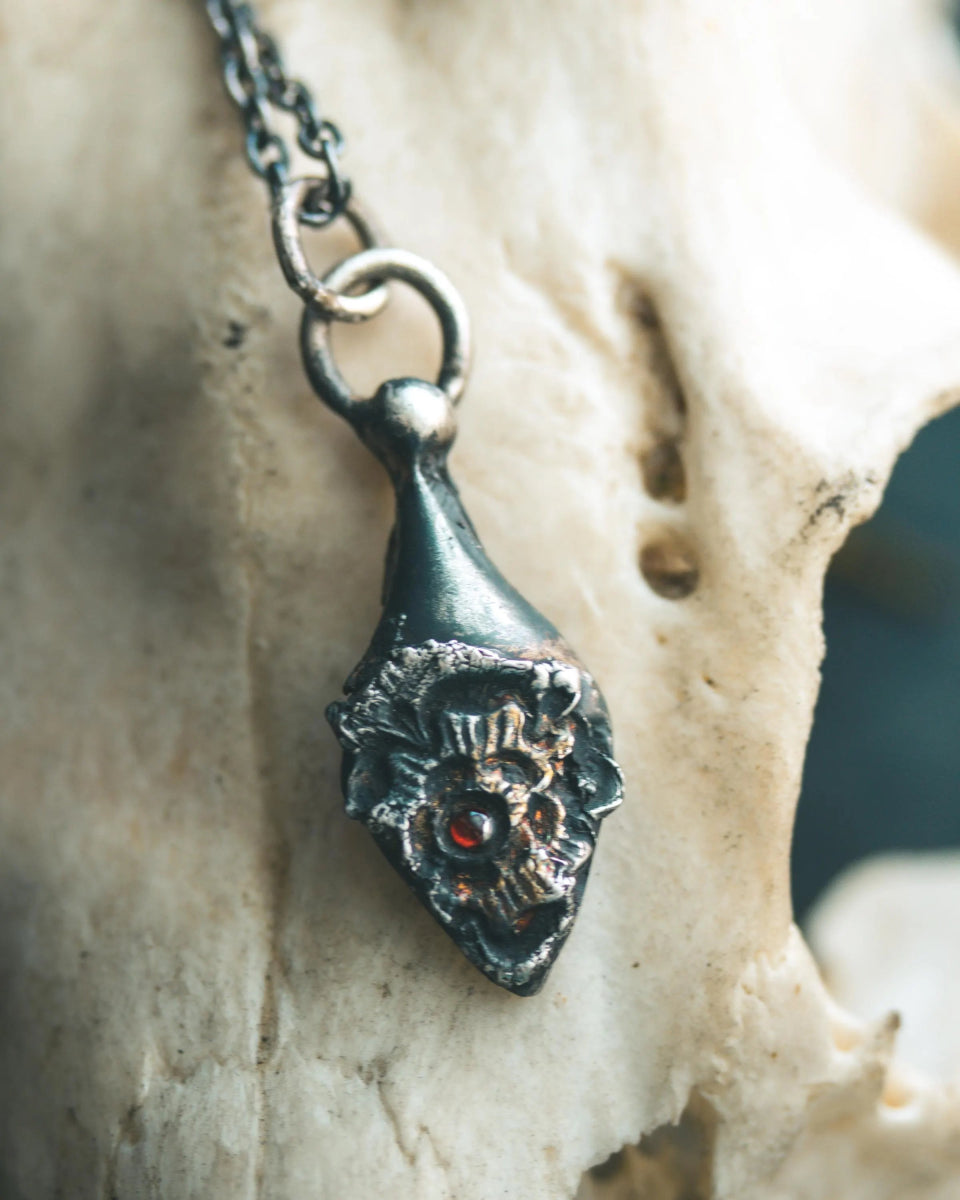 READY TO SHIP – Rose of Death Tarot Amulet with Almandine Garnet | Talisman of Strength and Transformation - Machinations