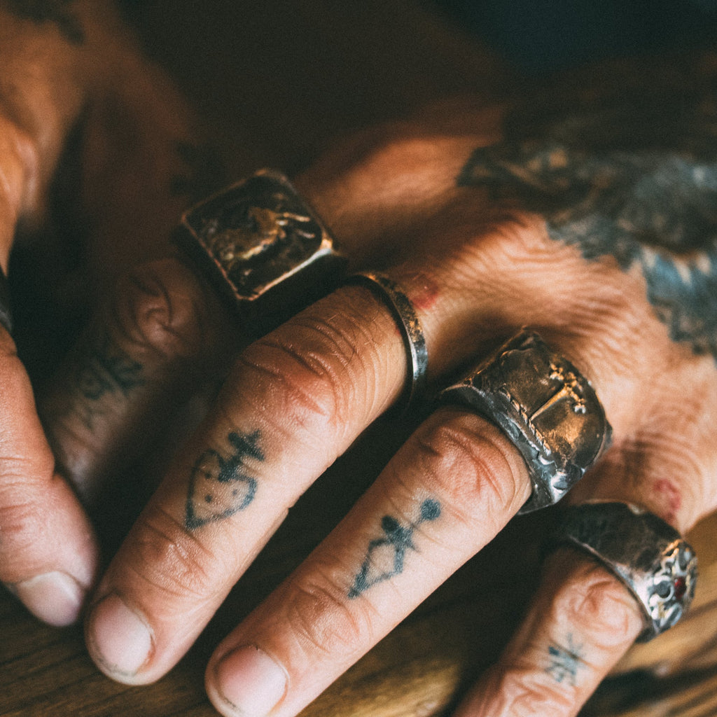 Silver and Gold Band - Thin - Machinations