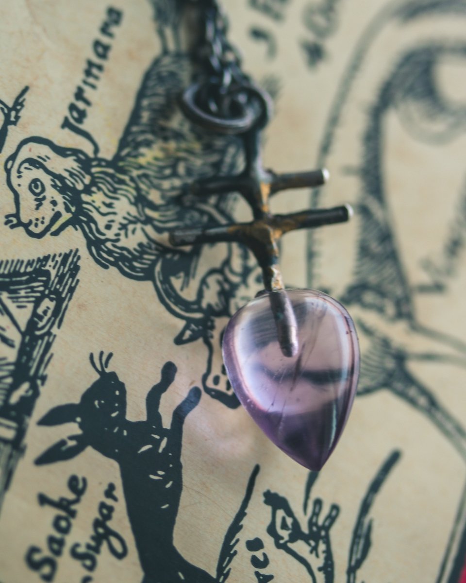 Silver & Gold Leviathan Cross Pendant with Amethyst: A Symbol of Alchemy, Power & Spiritual Clarity - Machinations