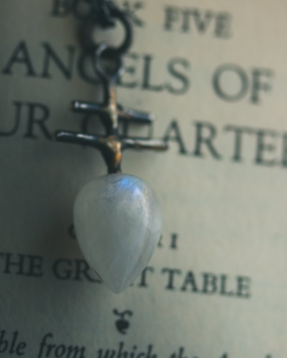 Silver & Gold Leviathan Cross Pendant with Moonstone: A Symbol of Alchemy, Power & Intuition - Machinations