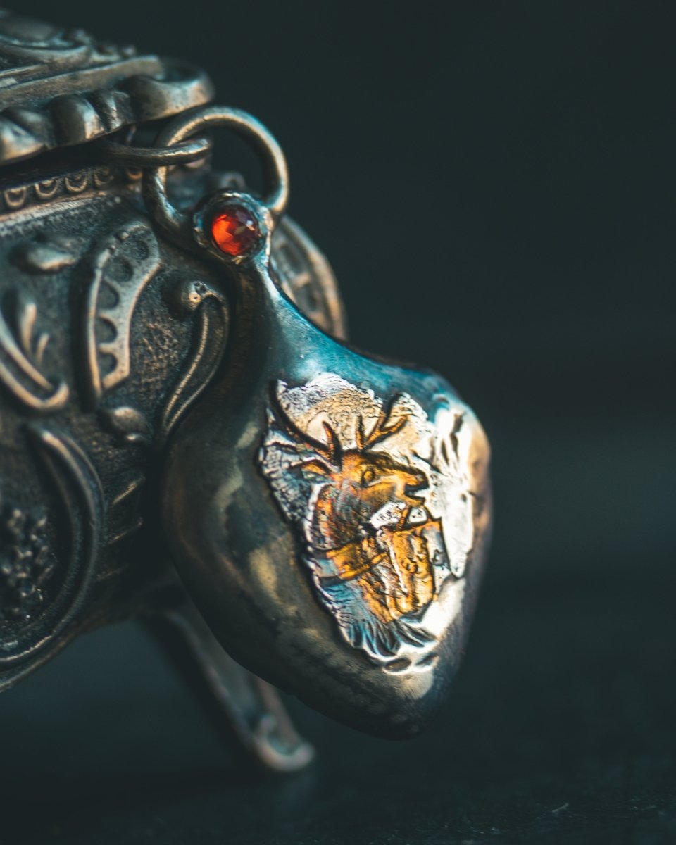 The Stag Pendant with Garnet: A Symbol of Spiritual Authority and Strength - Machinations