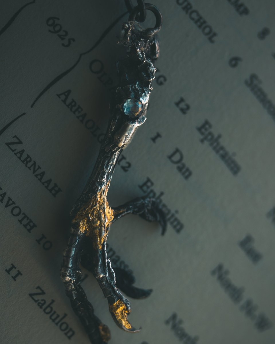 Yaga's Cabinet: Mourning Dove Divination Pendant | Sterling Silver | Rose - Cut Rainbow Moonstone | Ethically Found - Machinations