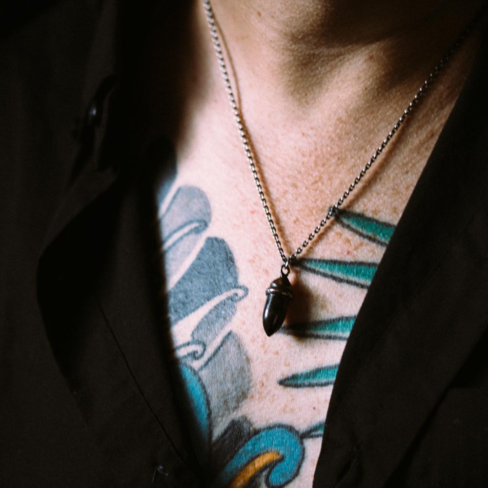 Knights Collection - Krakow Pilgrimage Talisman | Sterling Silver & 23.5K Gold | Zebra Jasper | Medieval Travel Token - Machinations