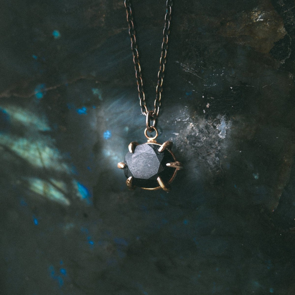 Meteoromance Black Spinel | 14K Gold & Blackened Silver | Talisman of Cosmic Power and Shadow Alchemy - Machinations