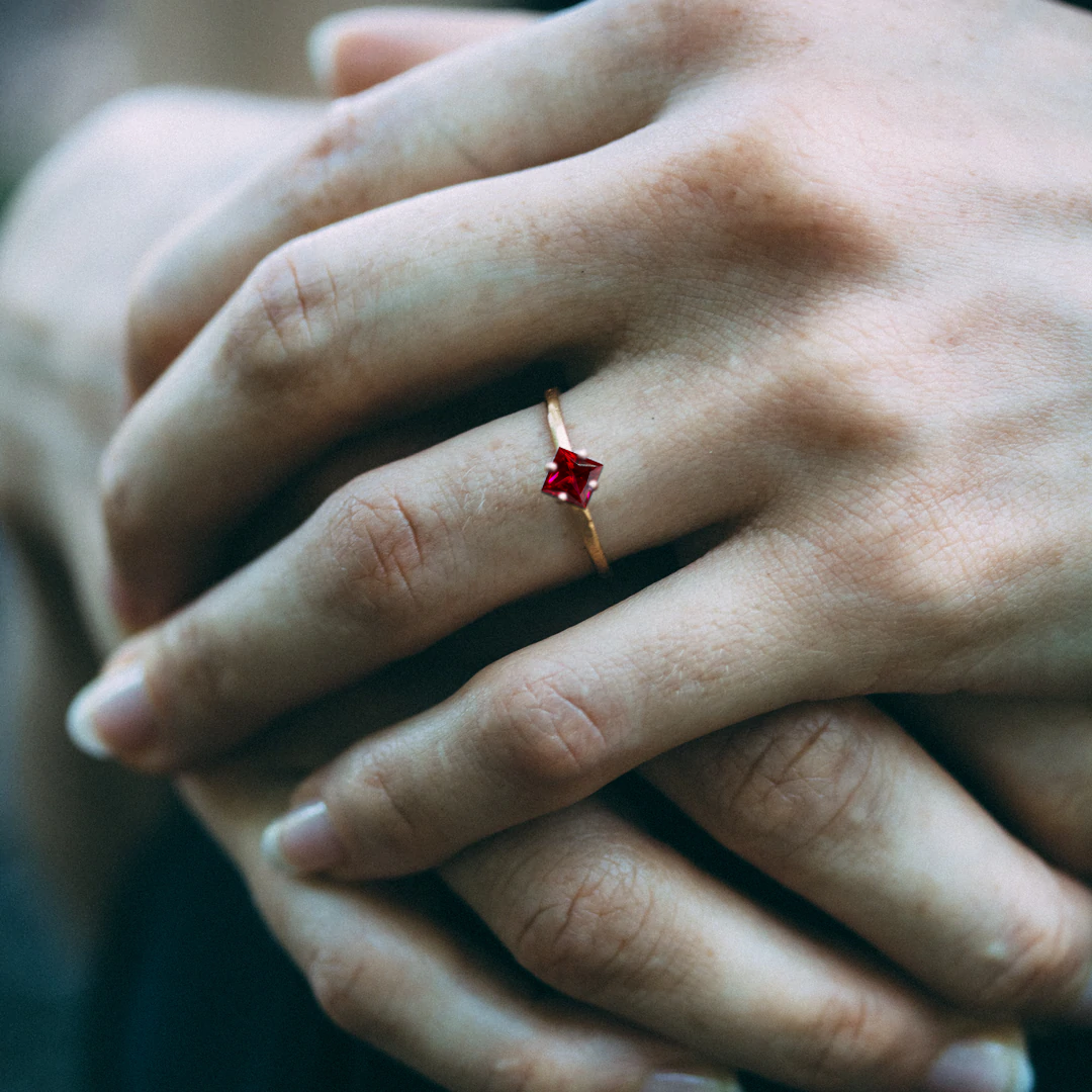 The Lilith Engagement Ring 18K Gold & Ruby Ring – A Symbol of Passion & Commitment